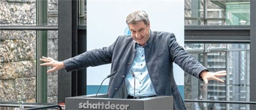 Ministerpräsident mit großer Geste: Deutschland dürfe sich nicht auf seinem jetzigen Wohlstand ausruhen.Foto Thomae