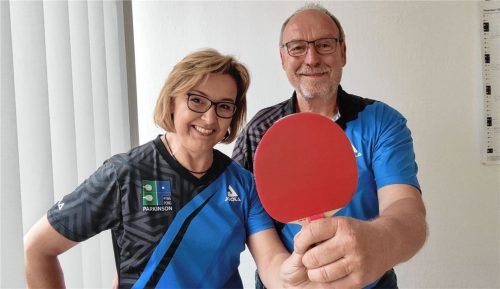 Petra Rebitzer und Hubert Roßkothen haben den Tischtennissport als Therapieform für ihre Parkinson-Erkrankung entdeckt. Am Wochenende sind sie bei den German Open in Düsseldorf. Foto Enzinger