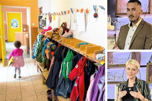 Sechs Experten diskutierten beim Maiempfang der Freien Wähler über die Themen Kita, Kultur und Sport. Darunter Olena Balun, Vorsitzende des Rosenheimer Kunstvereins, und Stadtrat Lukas Held. Foto  DPA/ Heise