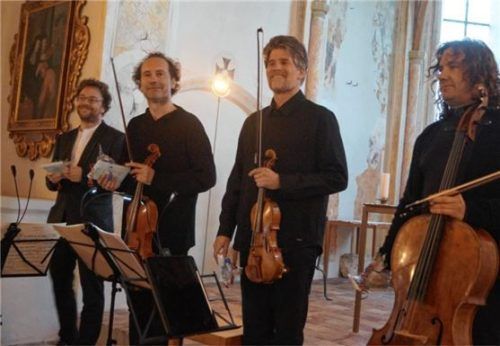Viel Applaus gab es für (von links) Alexander Sitkovetsky (Violine), Razvan Popovici (Viola), Nicolas Dautricourt (Violine) und Justus Grimm (Cello).Foto Janoschka