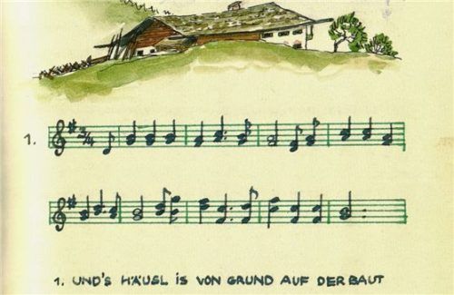 Aus der Liederhandschrift von Marianne von Kaufmann 1941 Foto re