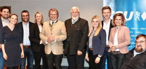 Der Kreisvorstand der CSU: (von links) Tobias Jonas, Annette Resch, Alois Loferer, Eva Faltner, Klaus Stöttner, Sebastian Friesinger, Julia Doerenbecher, Matthias Eggerl, Daniela Ludwig und Hans Loy.Foto re