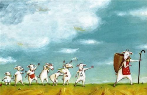 Maša Kozjek, aus: „Volk in sedem kozlickov“. Mladinska Knjiga, 2003.Foto re