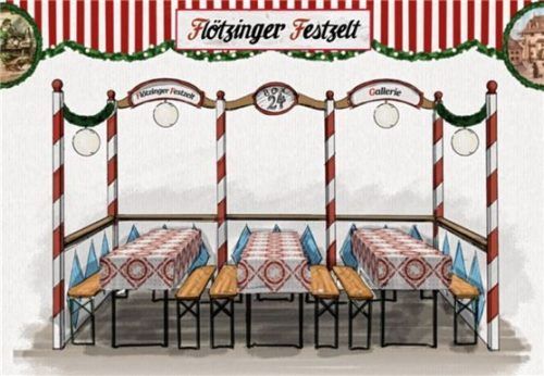 So soll die neu gestaltete Galerie im Flötzinger Festzelt aussehen. Foto Gafik: Flötzinger