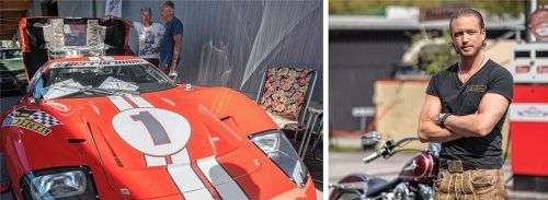 US-Boliden und -Oldies sowie Bikes in all ihrer Vielfalt sind bei „Moor meets America“ am 22. und 23. Juni zu sehen. Die Initiatoren um Franz Stettner (rechts) freuen sich auch heuer über großen Andrang. Foto Moor meets America