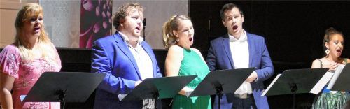 Am Ende sangen sie alle Operette: (von links) Katharina Wittmann, Fritz Spengler, Karolina Plicková, Máté Herczeg und Justyna Ilnicka.Foto janka