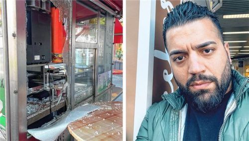 Beim „City Döner“ in der Bahnhofstraße haben bislang unbekannte Täter eingebrochen. Inhaber Tuncay Sahindal hofft auf mögliche Zeugen. Foto Tuncay Sahindal