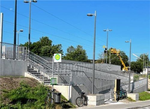 Der barrierefreie Außenbahnsteig an der Bergstraße ist fertig. Hier verkehren derzeit alle Züge.