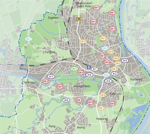 Eine Übersicht über die Baustellen und Bauarbeiten, die momentan in der Stadt Rosenheim laufen. Klinger