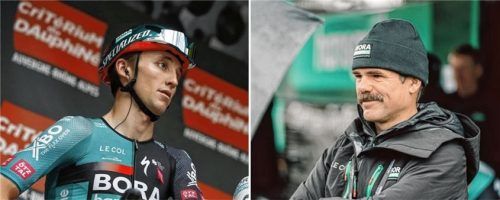 Jai Hindley (links) ist der Kapitän von Bora-hansgrohe. Teammanager Ralph Denk hält große Stücke auf den Australier. Foto Bora-hansgrohe