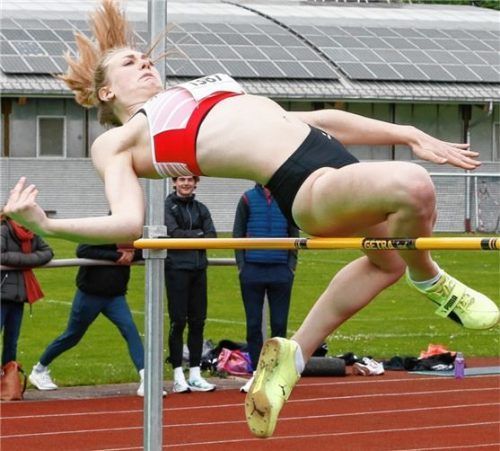 Lara Mößthaler vom TSV Wasserburg wurde bayerische Meisterin im Hochsprung der U20.Foto Ludwig Stuffer