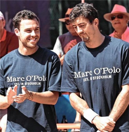 Marco Cecchinato und Sebastian Ofner waren im ersten Heimspiel für die Sechziger im Einsatz.Foto Hans-Jürgen Ziegler