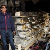 Ein Laden in Schutt und Asche