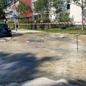 Balanstraße unter Wasser