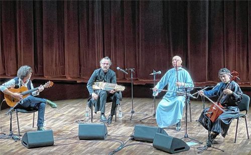 Bei „Duplessy & The Violins of the World“ spielten (von links) Mathias Duplessy, Aliocha Regnard, Guo Gan und Mandakh Daansuren.Foto pfurtscheller