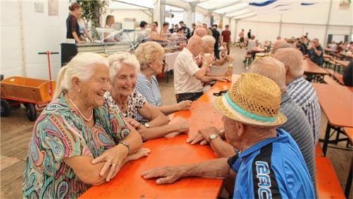 Die Senioren aus Obing, Kienberg und Pittenhart verbrachten einen geselligen Nachmittag im Festzelt. Fotos Künzner-Hingerl
