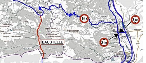 Die Staatsstraße 2075 zwischen Bayrischzell und Tirol muss vom 28. August bis 22. September gesperrt werden. Foto Staatliches Bauamt Rosenheim - picture alliance/dpa | Peter Kneffel