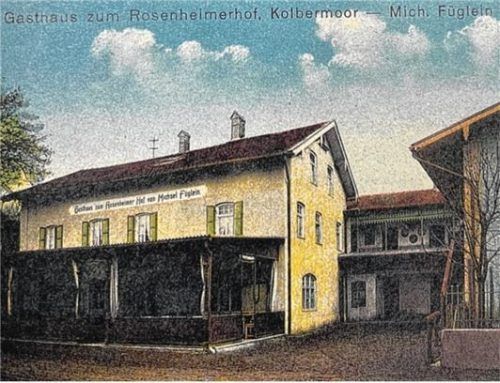 Diese historische Postkarte zeigt das „Gasthaus zum Rosenheimerhof von Michael Füglein“ im Jahr 1900. Er hatte die Wirtschaft 1897 erworben..Rivier/Hardt