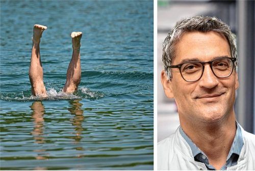 Einfach abtauchen ins kühle Nass – aber was, wenn das nicht geht? Tipps für die Hitze im Spätsommer 2023 hat Privatdozent Dr. Andreas Bauer, Ärztlicher Direktor bei Romed. Foto dpa/romed