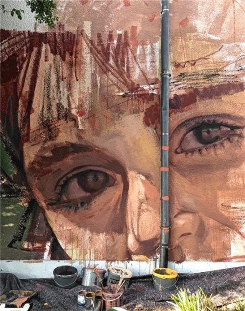 Insgesamt zieren nun 28 Kunstwerke verschiedene Fassaden in Rosenheim.Foto re