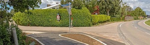 Nach dem Umbau ist die Kreuzung zwischen Unterkaltbrunner Straße und Am Wasen übersichtlicher. Foto Aerzbäck