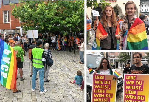 Queer-Demo in bunten Farben: Auslöser war ein Post von Willings CSU-Politiker Markus Stigloher. Foto Bettinger