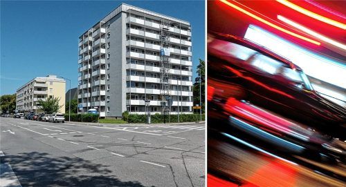 Seit dem nächtlichen Durchfahrtsverbot in der Rosenheimer Münchener und Kufsteiner Straße soll der nächtliche Verkehr in der Salin- und Reifen- stuelstraße zugenommen haben. Foto Montage: Schlecker/dpa/picture alliance/Nicolas Armer