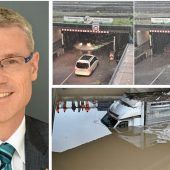 Gefährliche Durchfahrt bei Starkregen