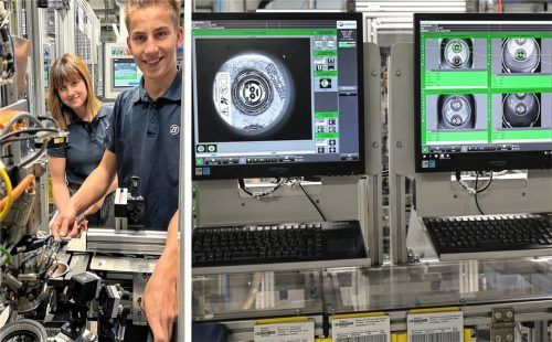 Wie sieht ihre Zukunft bei ZF Airbag in Aschau aus? Laura Strohmeier und Robert Binsteiner machen derzeit eine Ausbildung und wollen auch die Zukunft der nächsten Airbag-Generation mitgestalten. Foto ZF Airbag Aschau