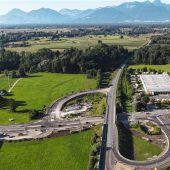 Anschlussstelle Westtangente/Staatsstraße auf Zielgeraden