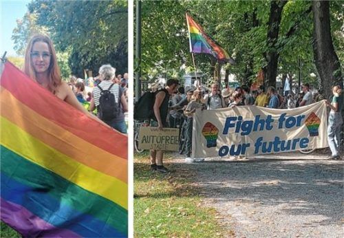 Anna Gmeiner ist eine von vielen: Zusammen mit Aktivisten von Friday for Futures protestierte sie für mehr Klimagerechtigkeit. Foto Beuerlein