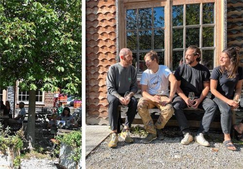 Aus dem ehemaligen „Salettl“ wird nun das „Landl“: Das neue Team um (von links) Küchenchef Björn Zapp, Inhaber David Metz und Marvin Boerger sowie Service-Chefin Carlotta Stadler ist bereit, dem Restaurant neues Leben einzuhauchen. Foto Schlecker/privat