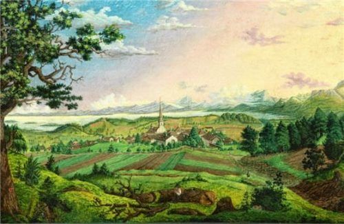 Benedikt Furtner: „Blick auf Prien“. Eine Ausstellung im Priener Heimatmuseum widmet sich erstmals Künstlern, die im 17. und 18. Jahrhundert in Prien ansässig waren.Foto berger