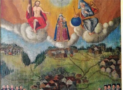 Das Votivbild in der Kapelle von Aindorf illustriert den Anlass des Gotteshausbaus. Foto Hötzelsperger