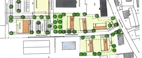 Der Vorentwurf des Bebauungsplanes Baugebiet „Wimmäcker“. Der Bereich des Gebiets umfasst drei vollständige und Teile von zwei weiteren Grundstücken der Gemarkung Pittenhart.Planungsgruppe Straßer