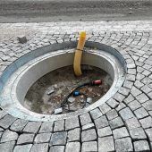 Kleine Fußgängerzone wird gepflastert