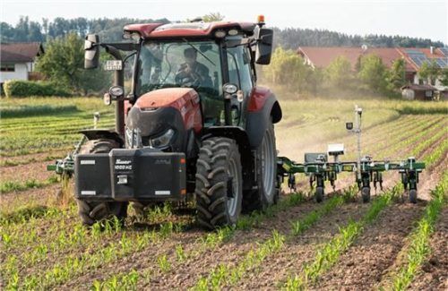 Die Garford robocrop Verschiebetechnik, kombiniert mit der Kameraführung, erlaubt hohe Geschwindigkeiten, präzise Reihenführung und damit ein ideales Hackergebnis.