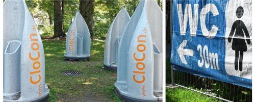 Die Toilettensituation auf dem Rosenheimer Herbstfest hat für Kritik gesorgt – vor allem die Urinale für Männer. Foto Schlecker/Beuerlein