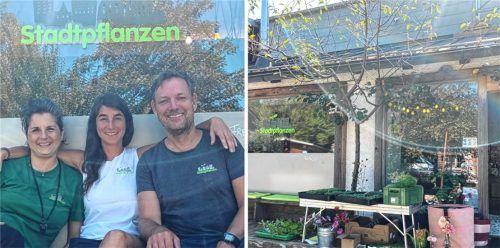 Eine neue Plattform für Nachhaltigkeit bietet der Stadtpflanzen-Laden in Stephanskirchen. Über die Eröffnung freute sich das Team mit Anja Frohwitter (links), Katerina Ristestka und Sven Seynsche. Foto Baumann