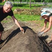 Gleichgesinnte pflanzen und ernten gemeinsam