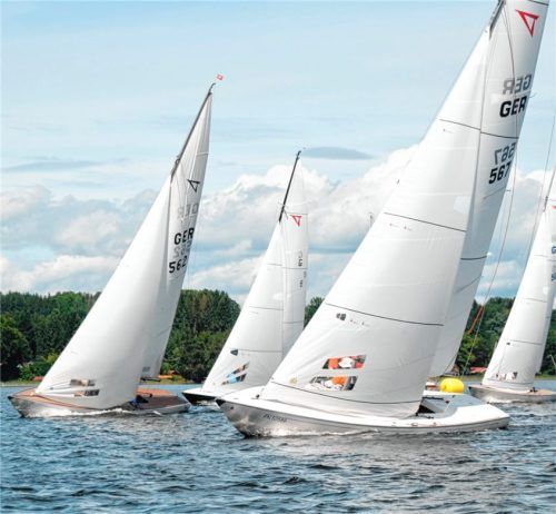 Guter Wind herrschte am ersten Tag beim German Open am Simssee. Foto Niessen