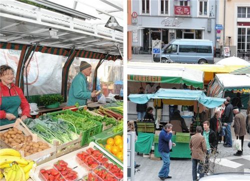 Der Grüne Markt ist für viele Bürger vom Ludwigsplatz nicht mehr wegzudenken. Kritik an dem Markt gibt es trotzdem. Foto Peter Schlecker