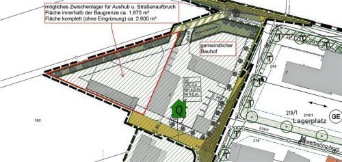 Die geplante Stätte als Zwischenlager der Gemeinde Großkarolinenfeld im Überblick.Osterloher