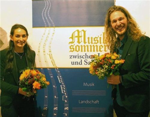 Experimentieren mit Kompositionen der Weltliteratur: Constanze Hochwartner und Peter Steiner auf Orgel und Posaune. Foto janoschka