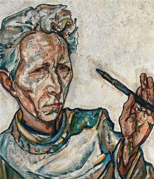 Selbstporträt von Julius Hüther von 1946.Foto giesen