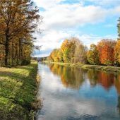 Sonnige Sonntagsbilder präsentieren leuchtend den Herbst in der Kolbermoorer Gegend
