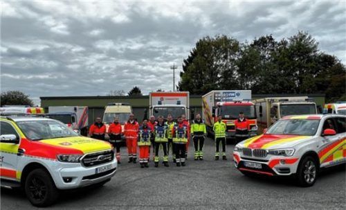 Das Training für drei Hilfsorganisationen aus dem Landkreis Rosenheim fand auf dem MHW-Übungsgelände in Tuntenhausen statt. Foto Ambulanz Rosenheim