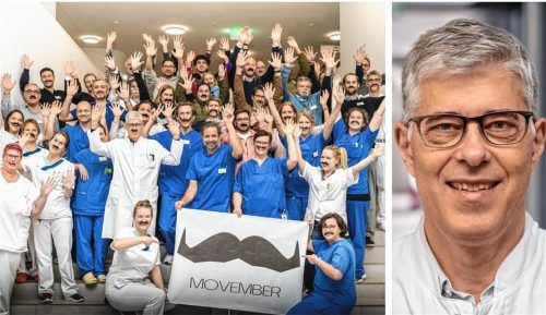 Den Rosenheimer Klinikmitarbeitern und Dr. Wöhr (rechts) ist es ein Anliegen, auf das Thema Männergesundheit aufmerksam zu machen. Foto RoMed Klinikum Rosenheim