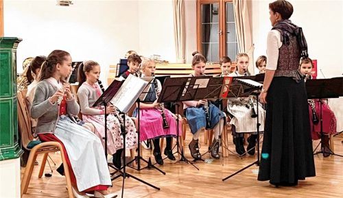 Der Auftritt der Zwergerlkapelle unter der Leitung von Eva-Maria Gruber verschönerte die Versammlung.Foto Hötzelsperger