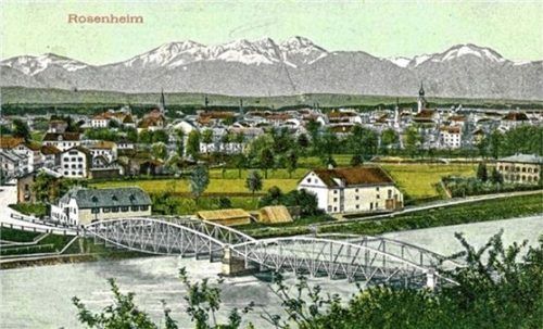 Der Blick auf die Stadt von der Innbrücke 1909. Stalla